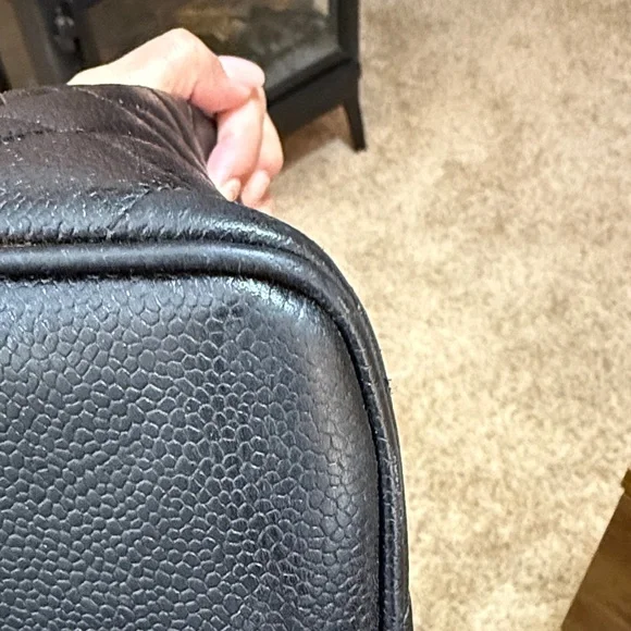 CHANEL Black Quilted Tote with Gold Accent w/COA - Picture 6 of 14